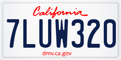 CA license plate 7LUW320