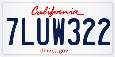 CA license plate 7LUW322