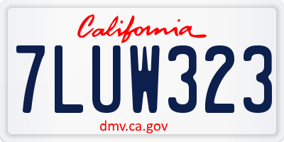CA license plate 7LUW323