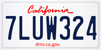 CA license plate 7LUW324