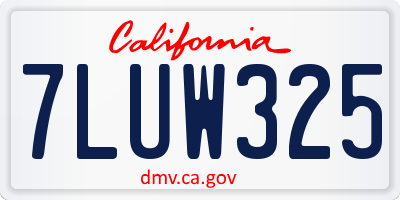 CA license plate 7LUW325