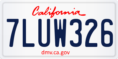 CA license plate 7LUW326