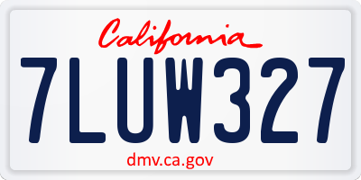 CA license plate 7LUW327