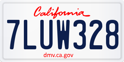 CA license plate 7LUW328