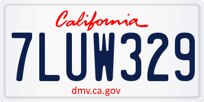 CA license plate 7LUW329
