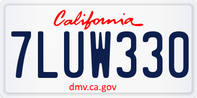 CA license plate 7LUW330
