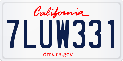 CA license plate 7LUW331