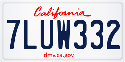 CA license plate 7LUW332