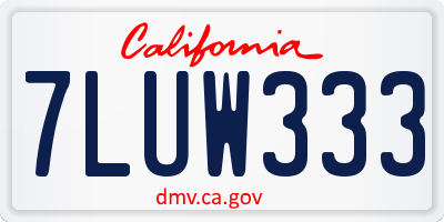 CA license plate 7LUW333