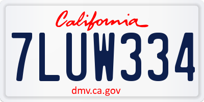 CA license plate 7LUW334