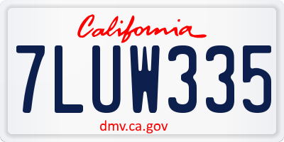 CA license plate 7LUW335