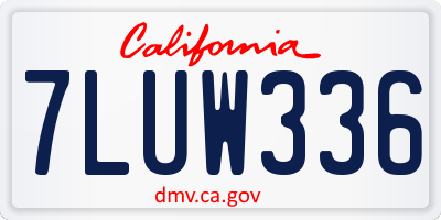 CA license plate 7LUW336