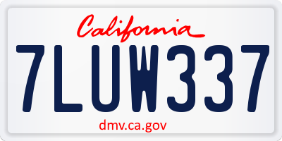 CA license plate 7LUW337