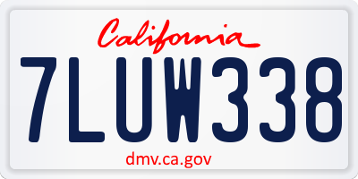 CA license plate 7LUW338