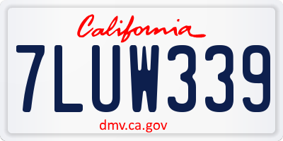 CA license plate 7LUW339