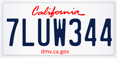 CA license plate 7LUW344