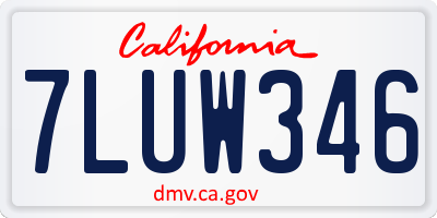 CA license plate 7LUW346