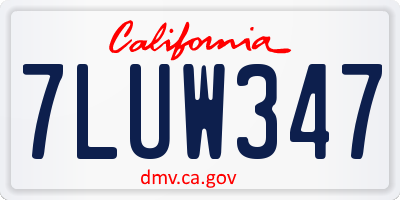 CA license plate 7LUW347