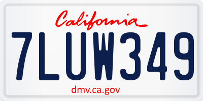 CA license plate 7LUW349