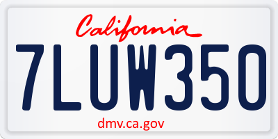 CA license plate 7LUW350
