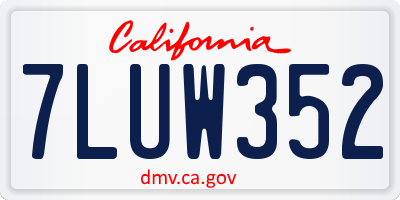 CA license plate 7LUW352