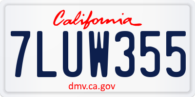 CA license plate 7LUW355