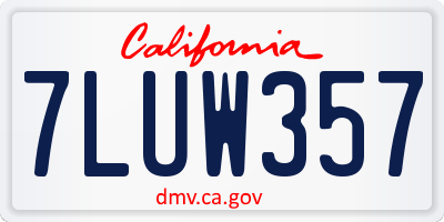 CA license plate 7LUW357