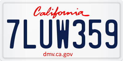 CA license plate 7LUW359