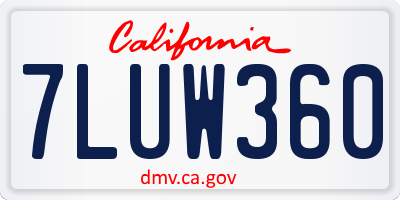 CA license plate 7LUW360