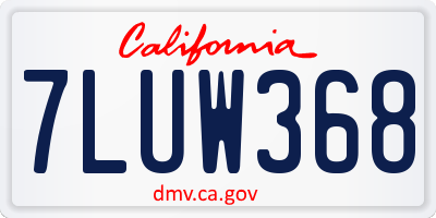 CA license plate 7LUW368