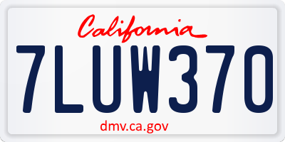 CA license plate 7LUW370