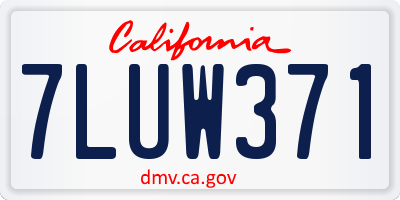 CA license plate 7LUW371