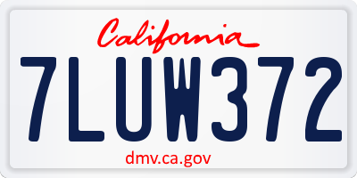 CA license plate 7LUW372