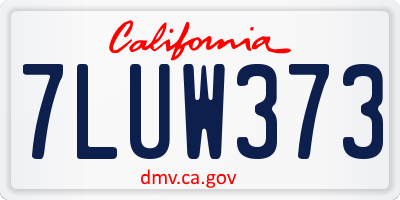 CA license plate 7LUW373