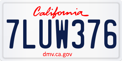 CA license plate 7LUW376