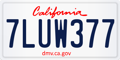 CA license plate 7LUW377