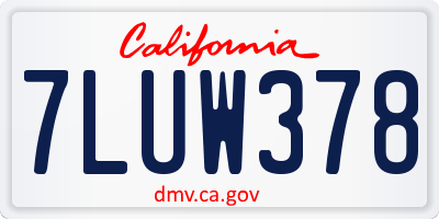 CA license plate 7LUW378