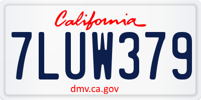 CA license plate 7LUW379