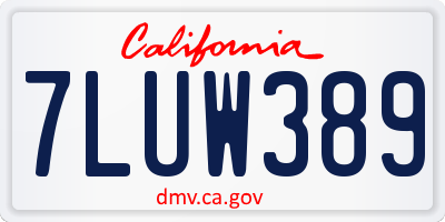 CA license plate 7LUW389