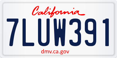 CA license plate 7LUW391