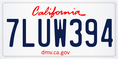 CA license plate 7LUW394