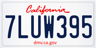 CA license plate 7LUW395