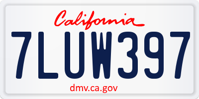 CA license plate 7LUW397