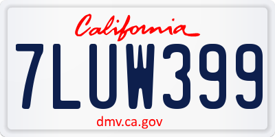 CA license plate 7LUW399