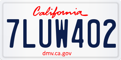 CA license plate 7LUW402