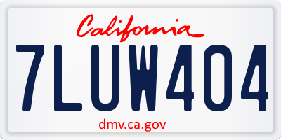 CA license plate 7LUW404