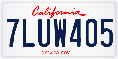 CA license plate 7LUW405