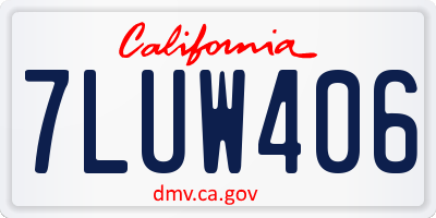 CA license plate 7LUW406