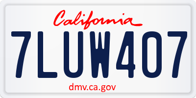 CA license plate 7LUW407