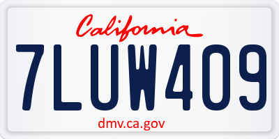 CA license plate 7LUW409